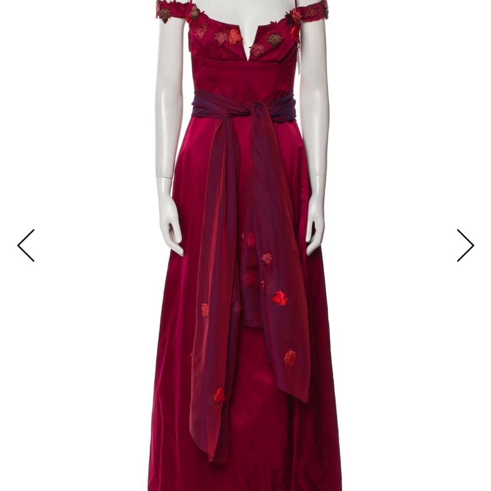 Richard Tyler Couture Wine Red Maxi Dress